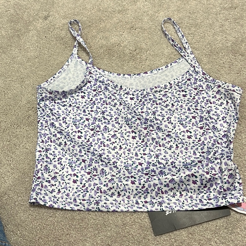 Floral crop top tank top